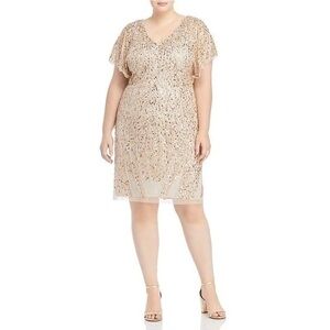 Adrianna Papell Beaded Flutter Sleeve Dress - NWT sz 12
